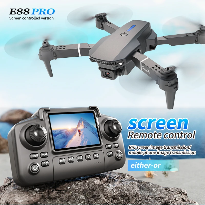 Drone E88 Rc Quadcopter - Professional E88 PRO Drone with screen