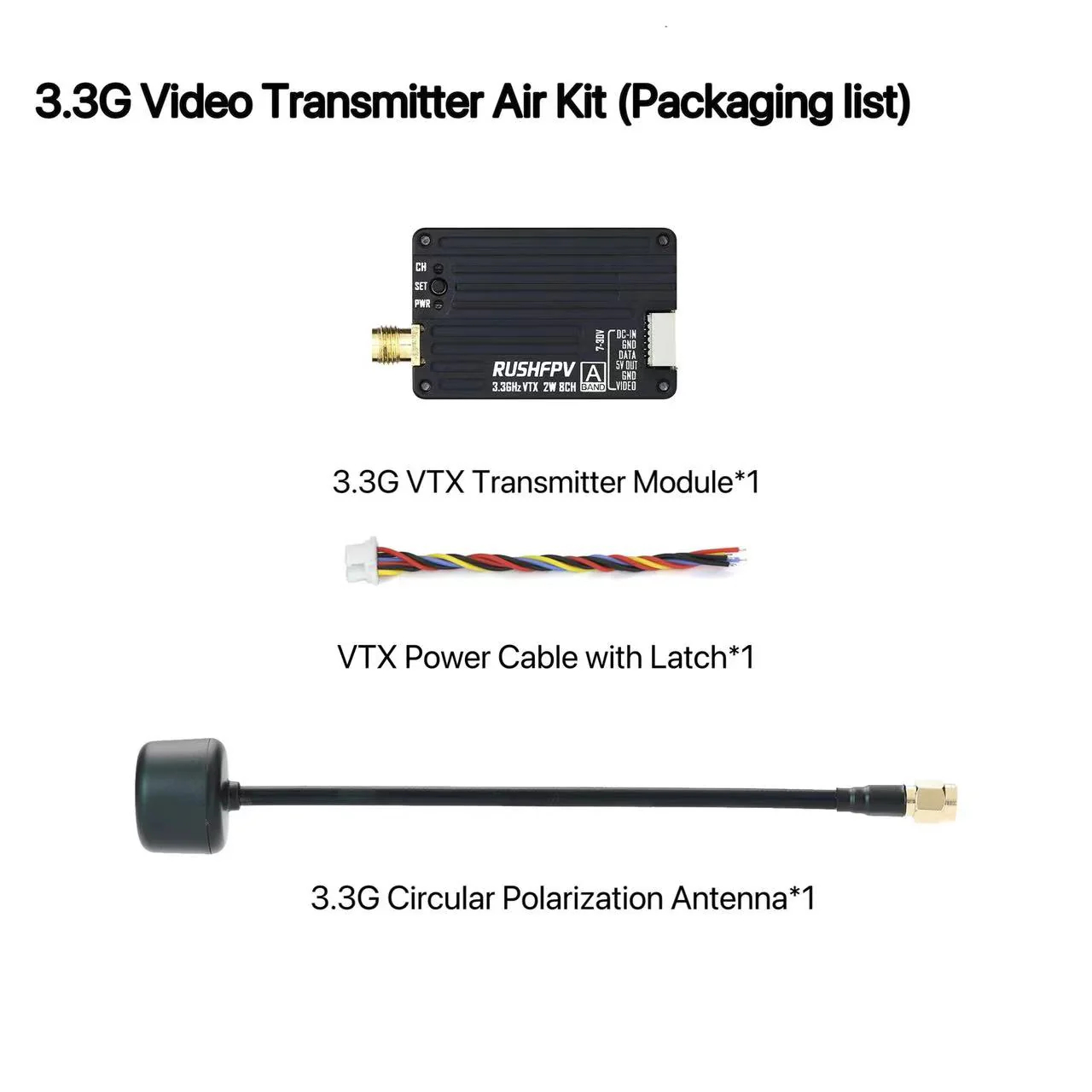 Drone Rc Controller And Receiver - RUSHFPV 3.3G 2W VTX Transmitter FPV
