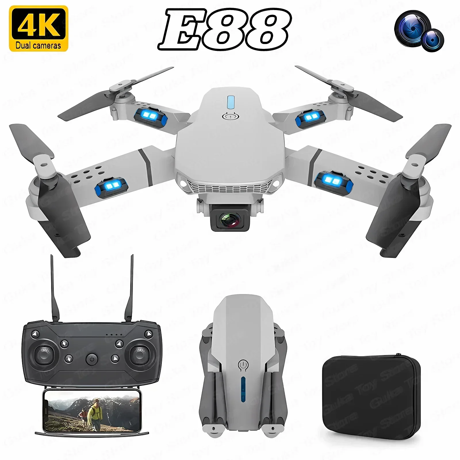 Drone E88 Rc Quadcopter - E88 Pro WIFI FPV Drone Wide