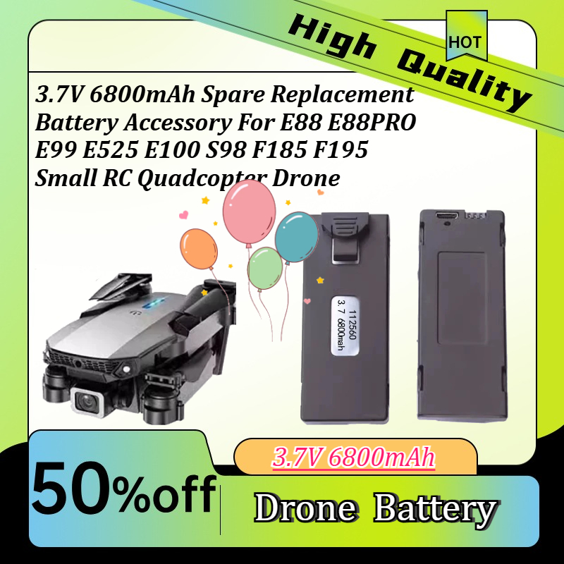 Drone E88 Rc Quadcopter - 3.7V 6800mAh Spare Replacement Battery Accessory
