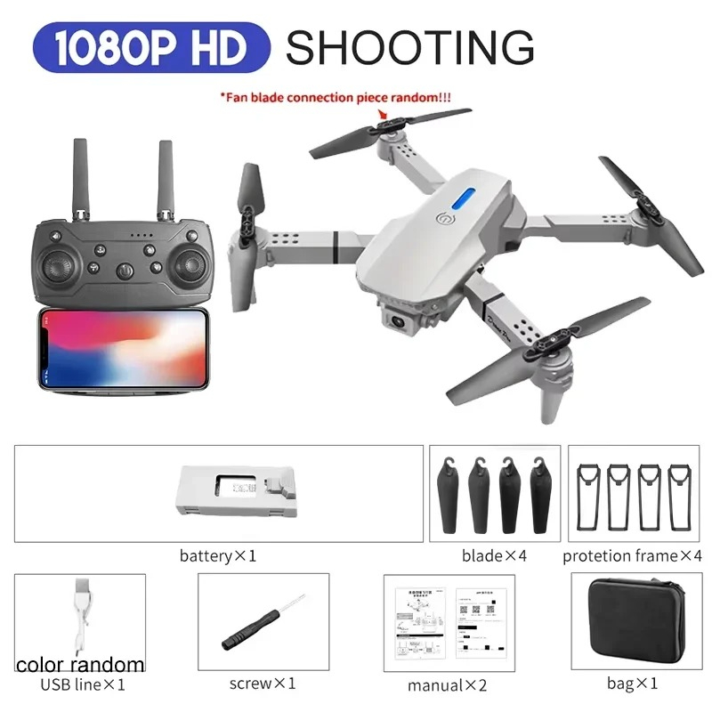 Drone E88 Rc Quadcopter - E88 Foldable Helicopter RC Drone Professional