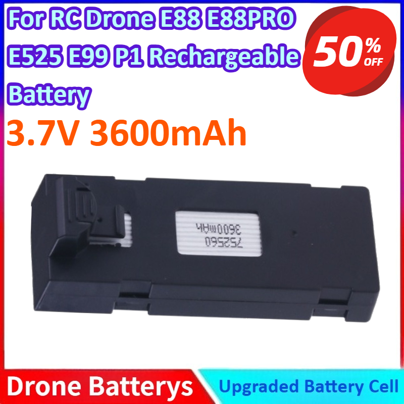 Drone E88 Rc Quadcopter - 3.7V 3600mAh New Li-ion Battery for