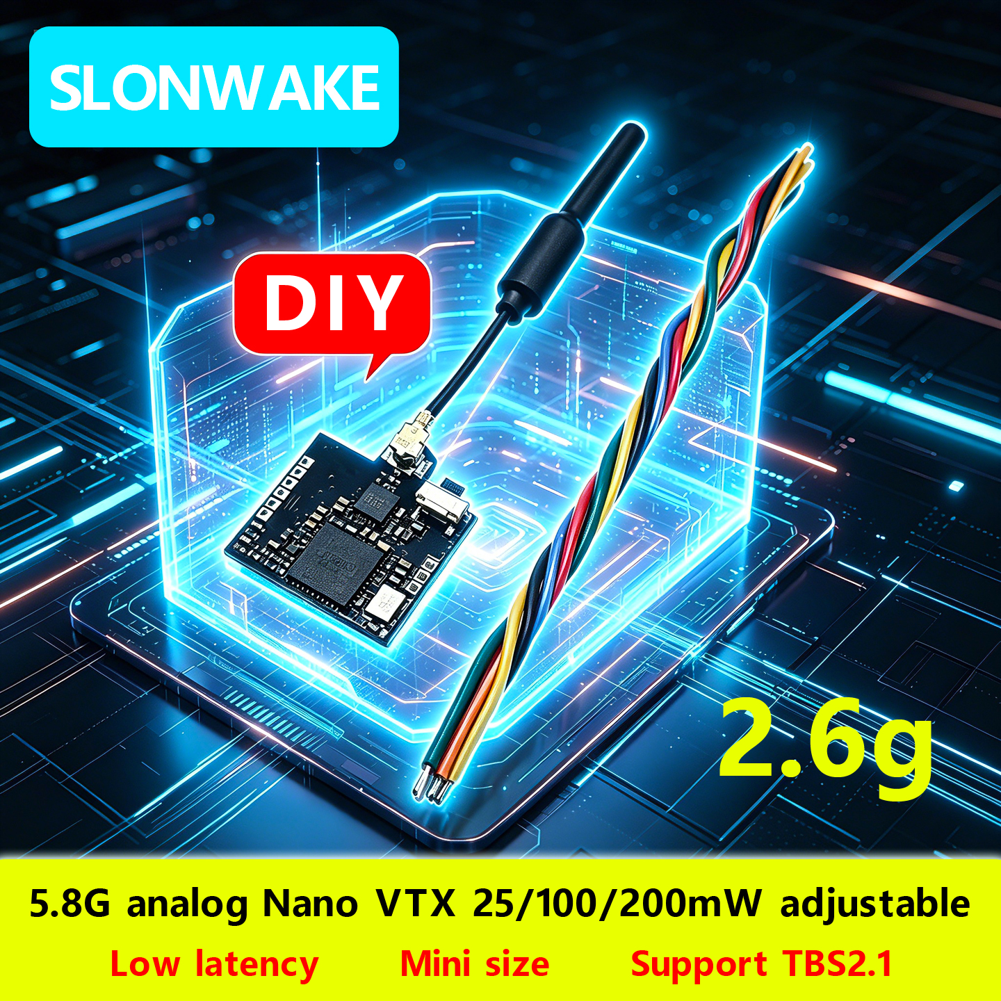 Drone Rc Controller And Receiver - SLONWAKE Nano 5.8G 48CH 200mW Micro