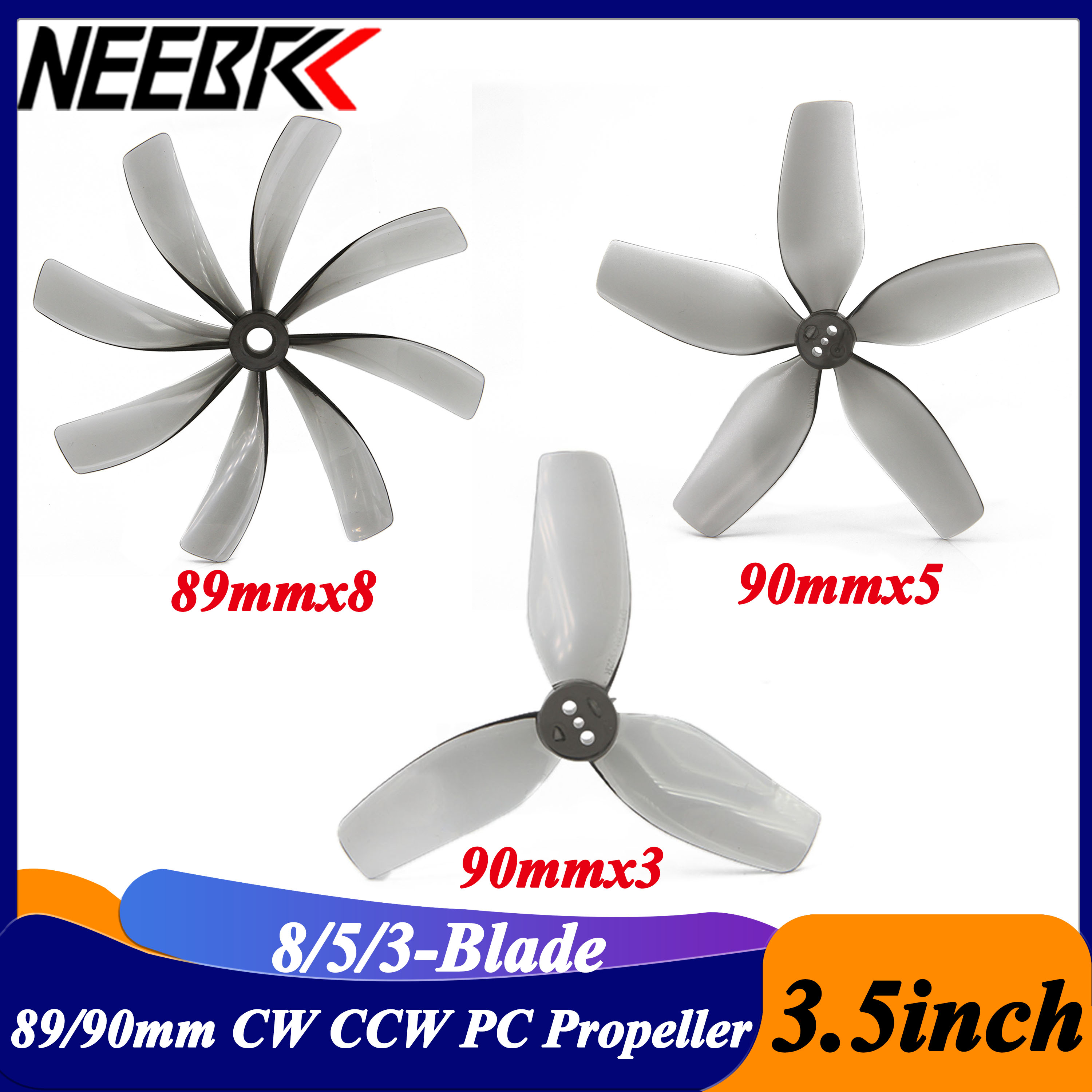 Fpv Racing Motor - 2Pairs 3.5inch 89x8 90x5 90x3 8/5/3-blade