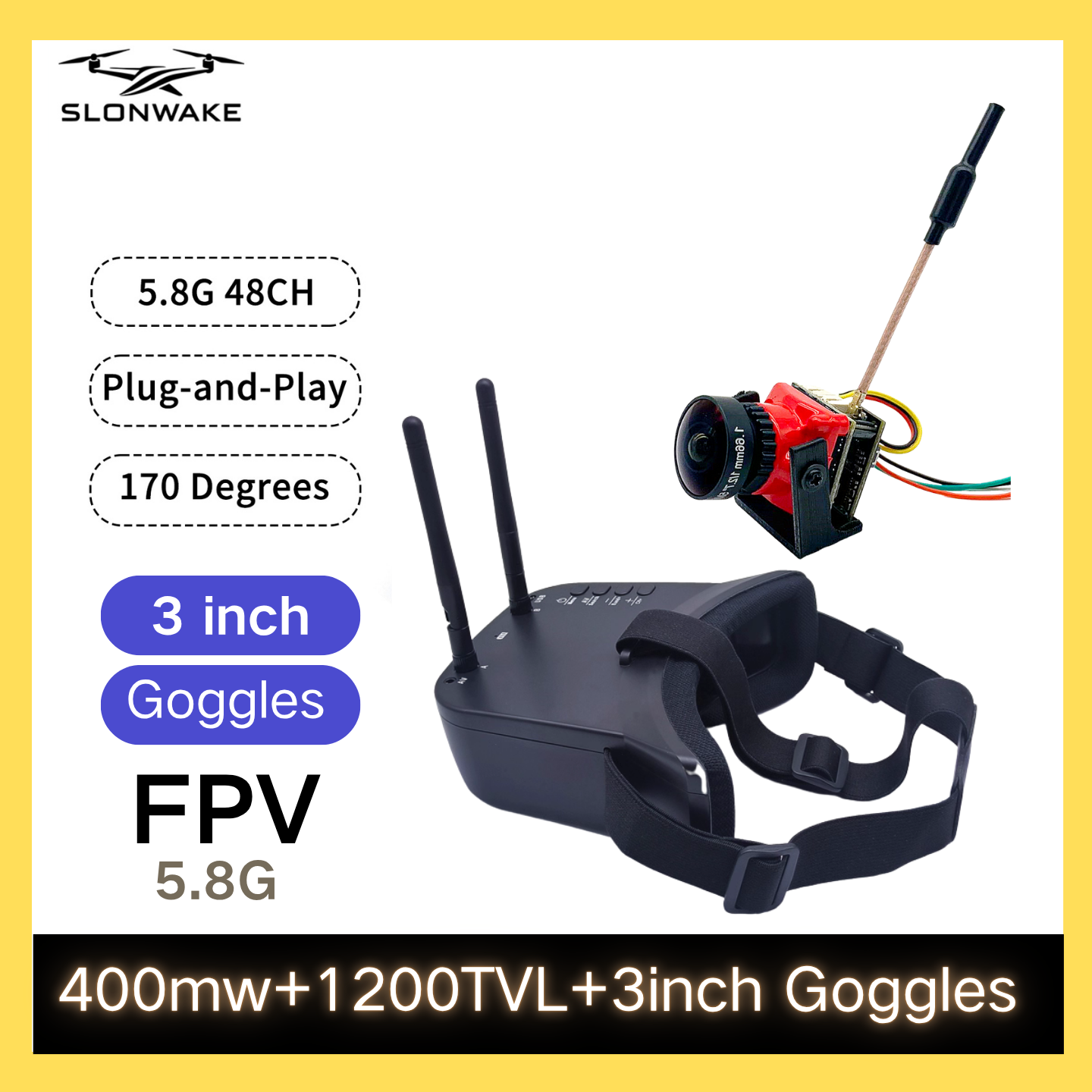 Drone Rc Controller And Receiver - SLONWAKE 5.8G 48CH FPV 400mw VTX