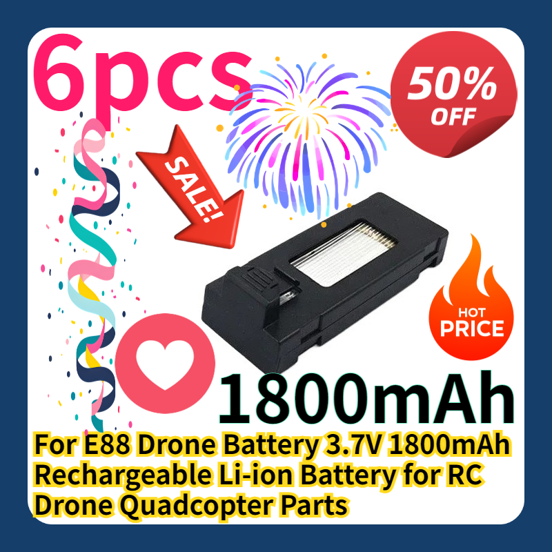 Drone E88 Rc Quadcopter - For E88 Drone Battery 3.7V 1800mAh