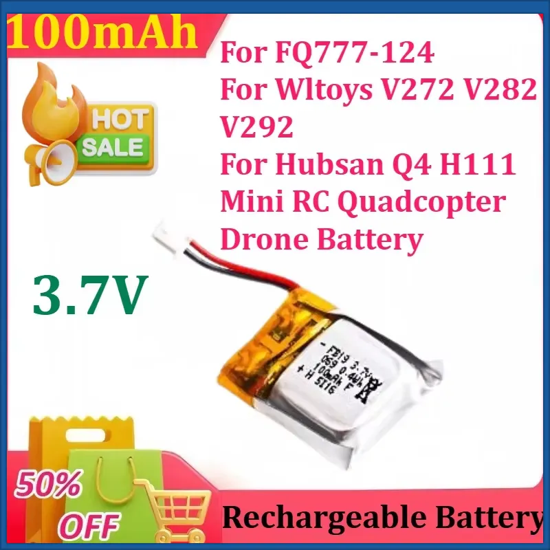 Drone Fq777 Rc Quadcopter - 3.7V 100mAh Lipo Battery for FQ777-124