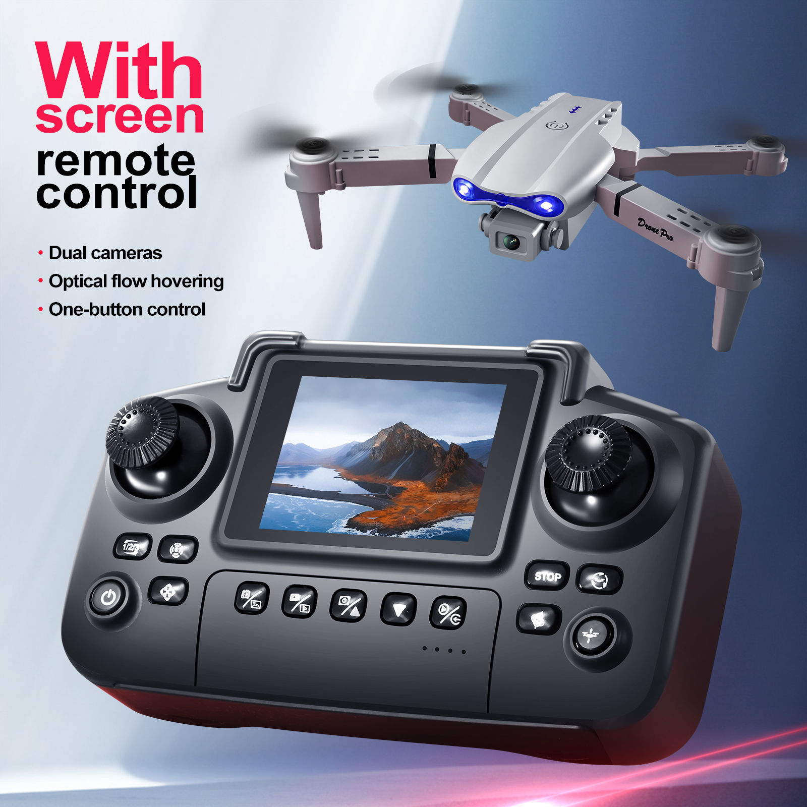 Drone E88 Rc Quadcopter - E88 Mini Portable Drone HD Aerial
