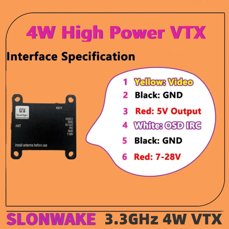 SLONWAKE FPV 3.3G 16CH 4000mW  - огляд і ціна Drone Rc Controller And Receiver