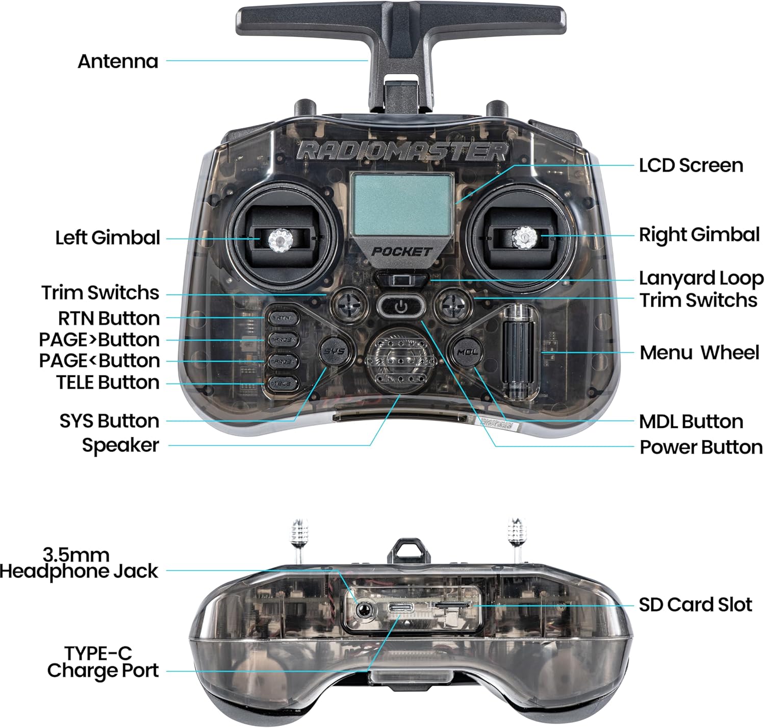 RadioMaster POCKET P16 2.4G Ra - огляд і ціна Drone Rc Foldable