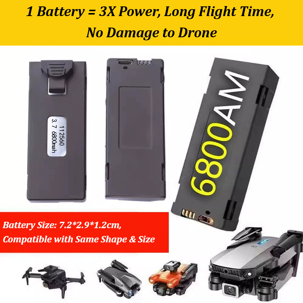 3.7V 6800mAh Spare Replacement - огляд і ціна Drone E88 Rc Quadcopter
