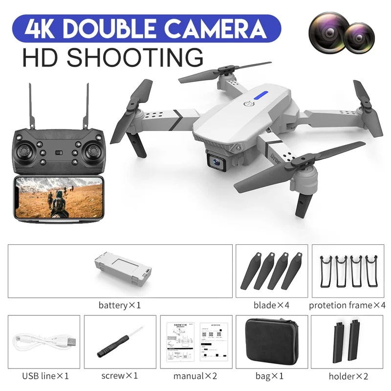 E88 ProIntelligent Folding Dro - огляд і ціна Drone Rc Team City