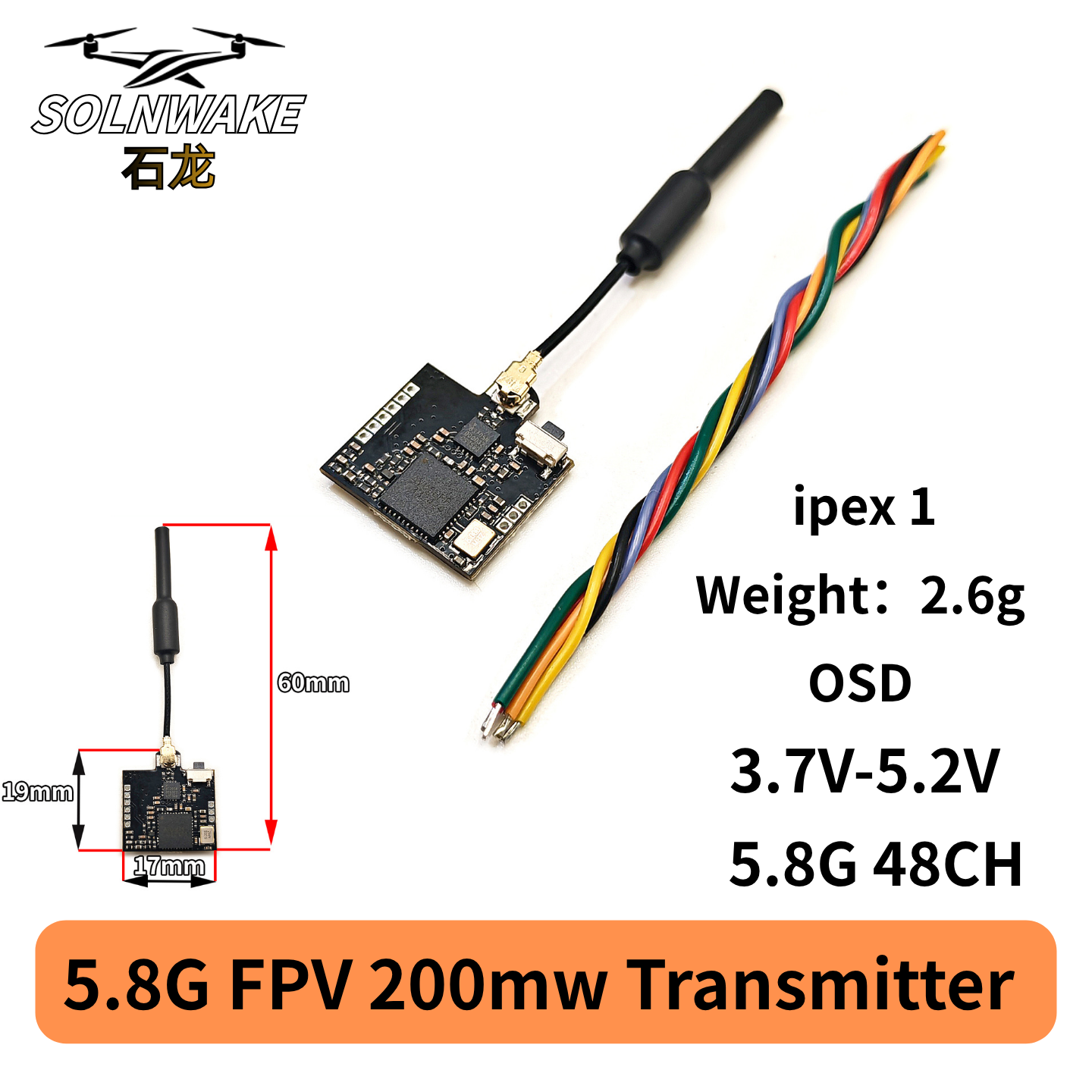 SLONWAKE Nano 5.8G 48CH 200mW  - огляд і ціна Drone Rc Controller And Receiver
