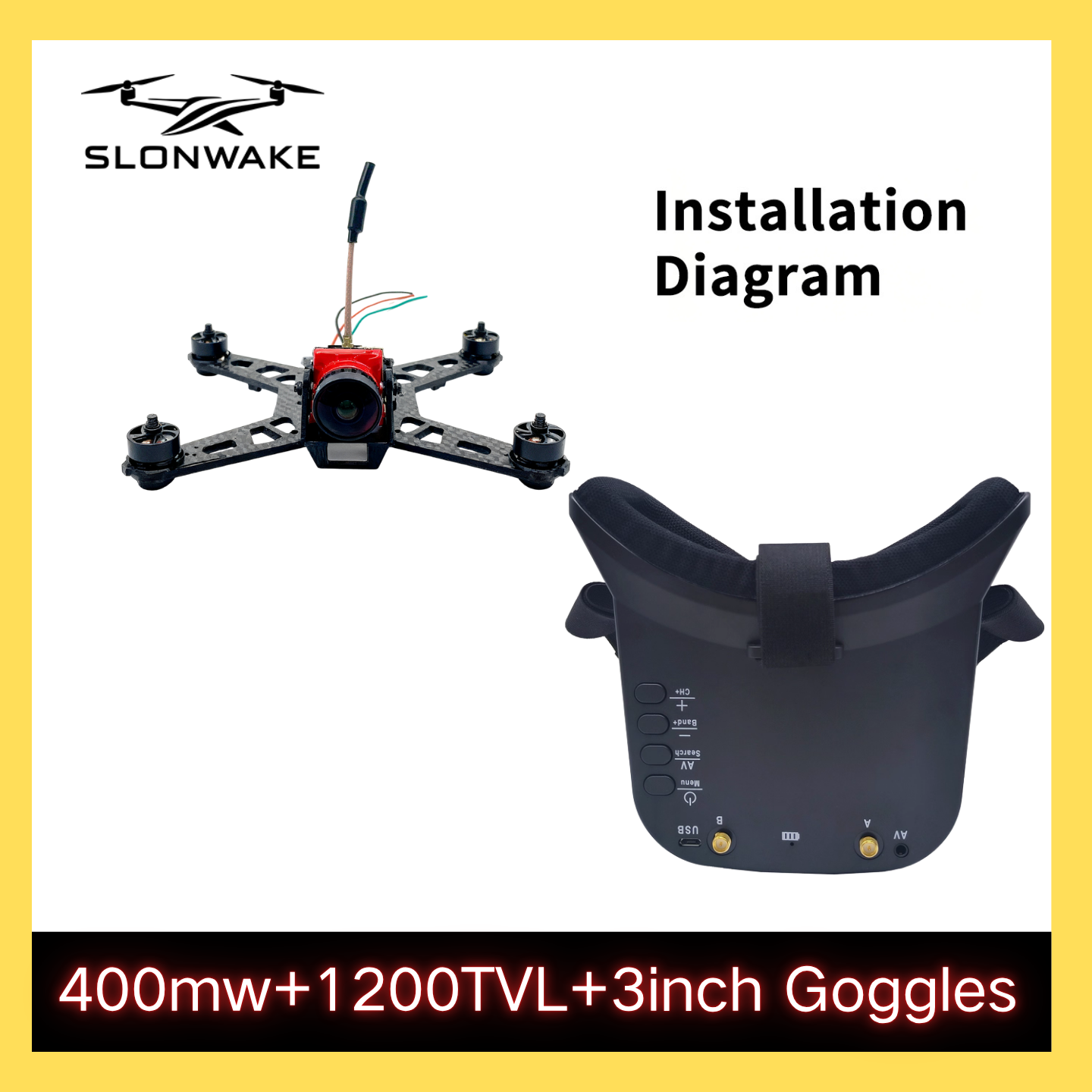 SLONWAKE 5.8G 48CH FPV 400mw V - огляд і ціна Drone Rc Controller And Receiver