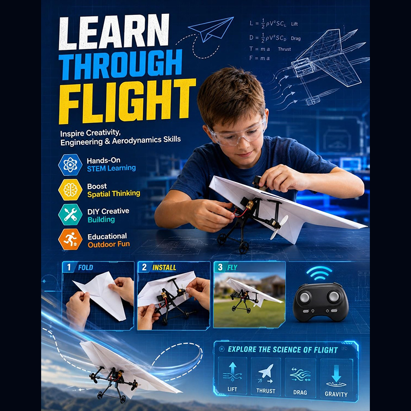 Rc Paper Airplane Kit With Gyr - огляд і ціна Drone Rc Foldable